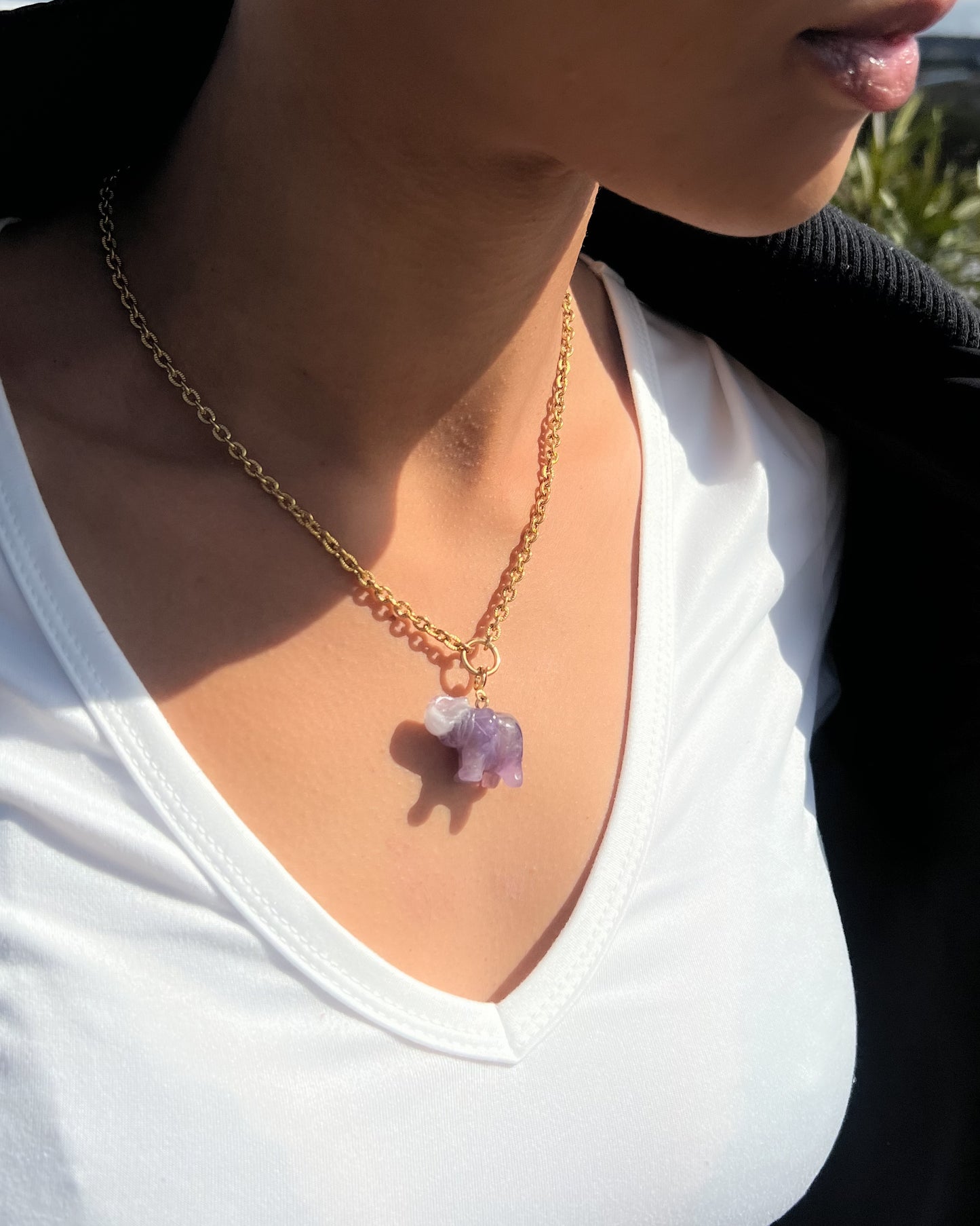 Collier Jumbo Sacré – Pierre au choix & Acier Inoxydable