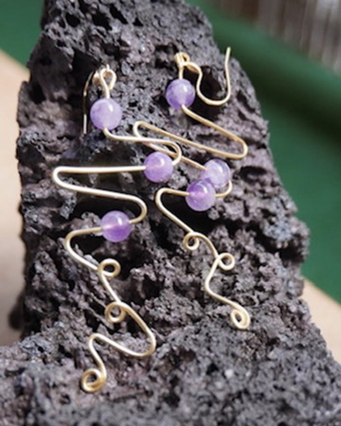 Boucle d'oreilles Râ en améthyste