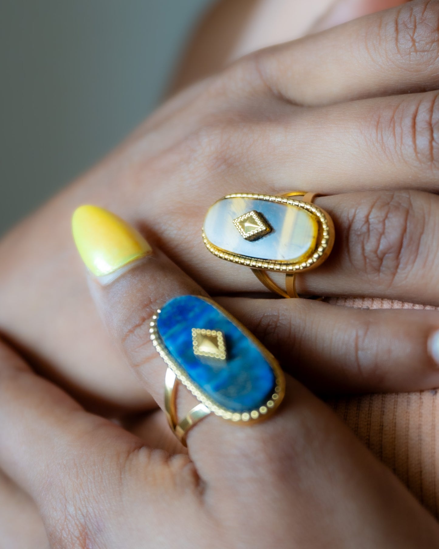 BAGUE MAJESTY au choix - Lapis lazuli/ Oeil de tigre