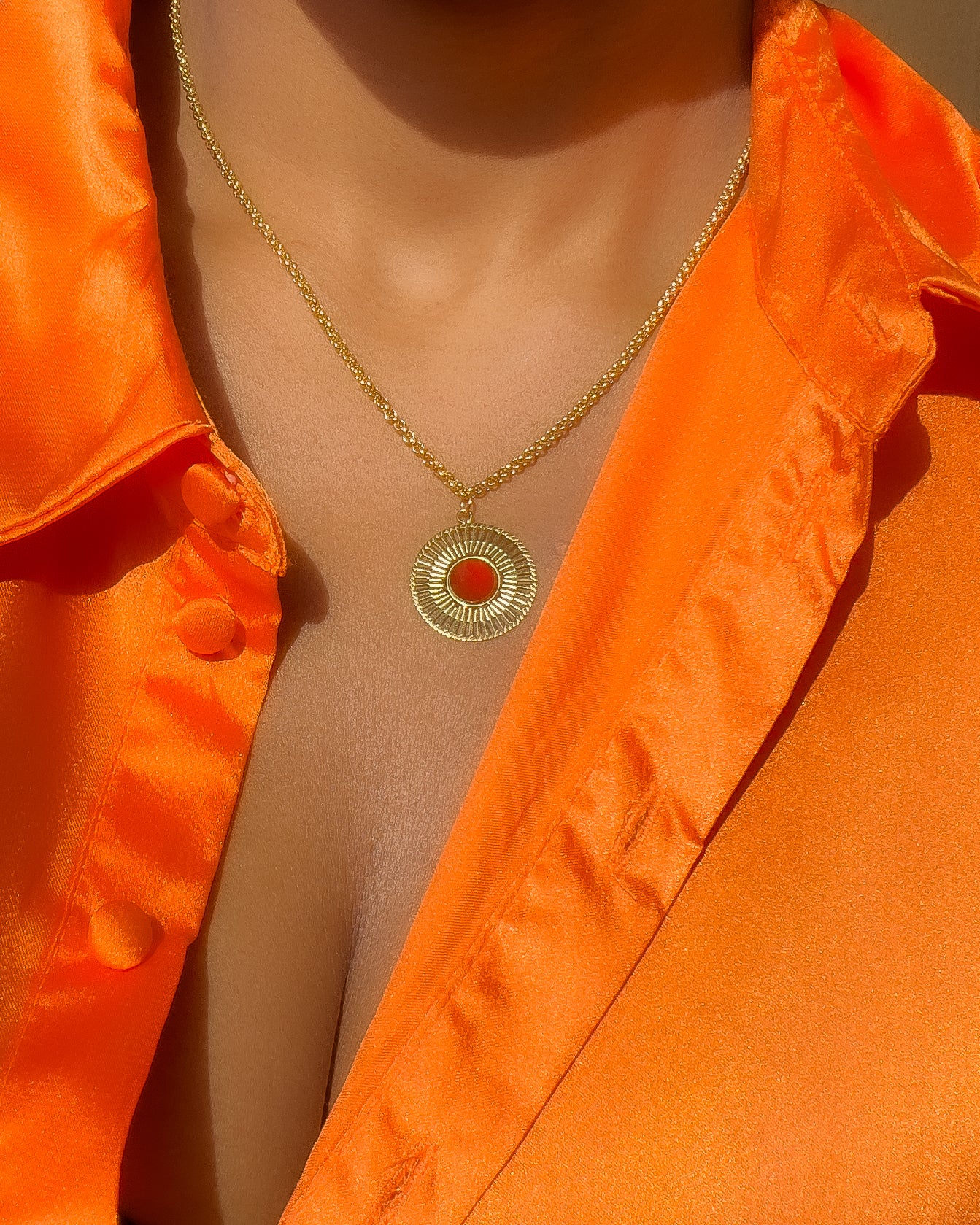 Collier FORCE et AMOUR en Cornaline ou Pierre de Lune