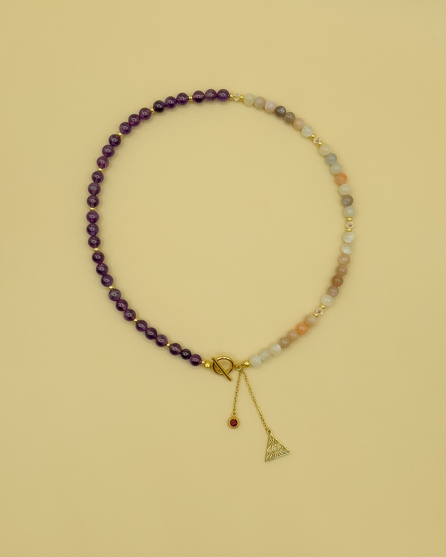Collier Aïssata en Pierre de Lune et Améthyste