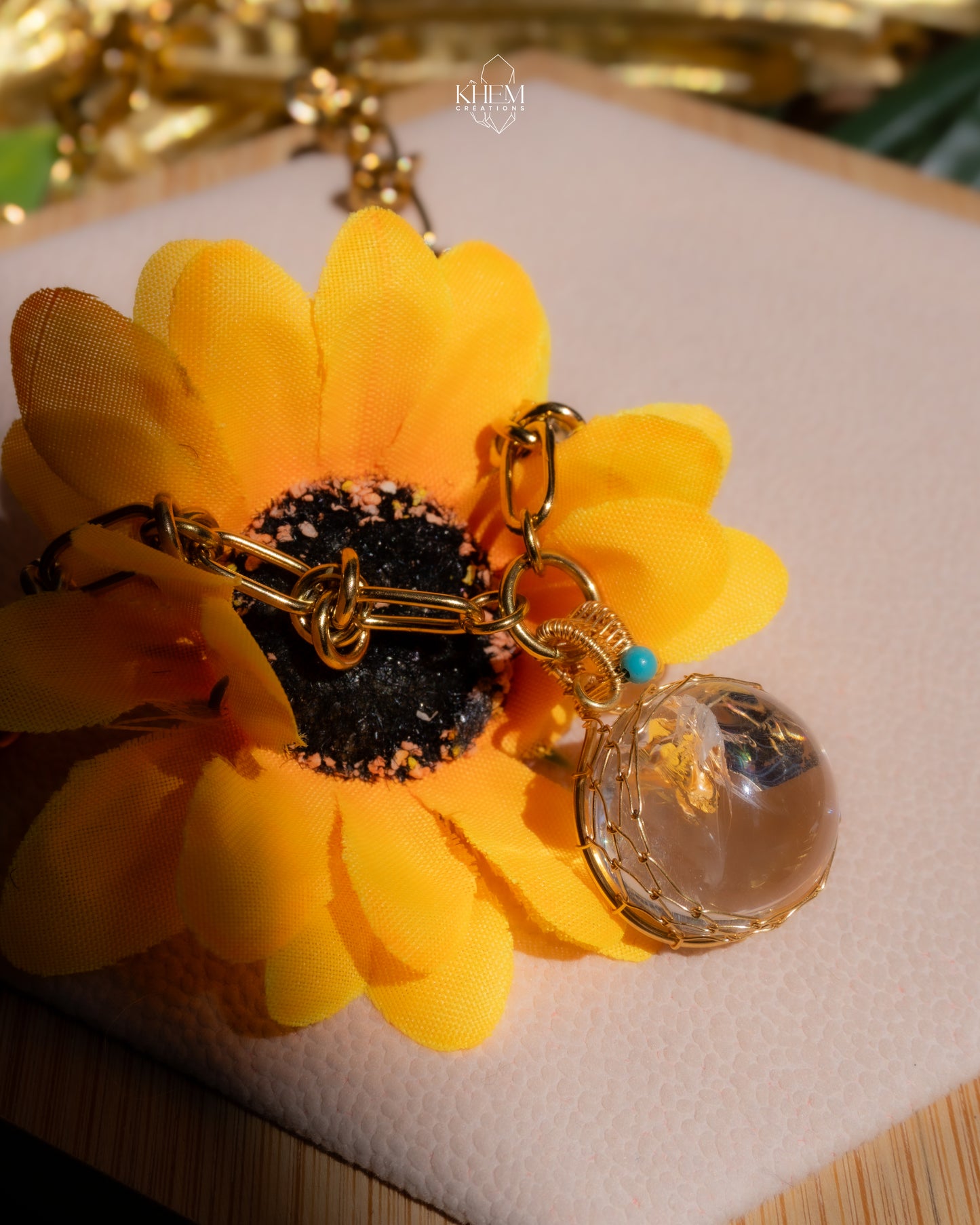 Collier Spirit Krystal – Cristal de Roche & Acier Inoxydable (42 cm + 5 cm)