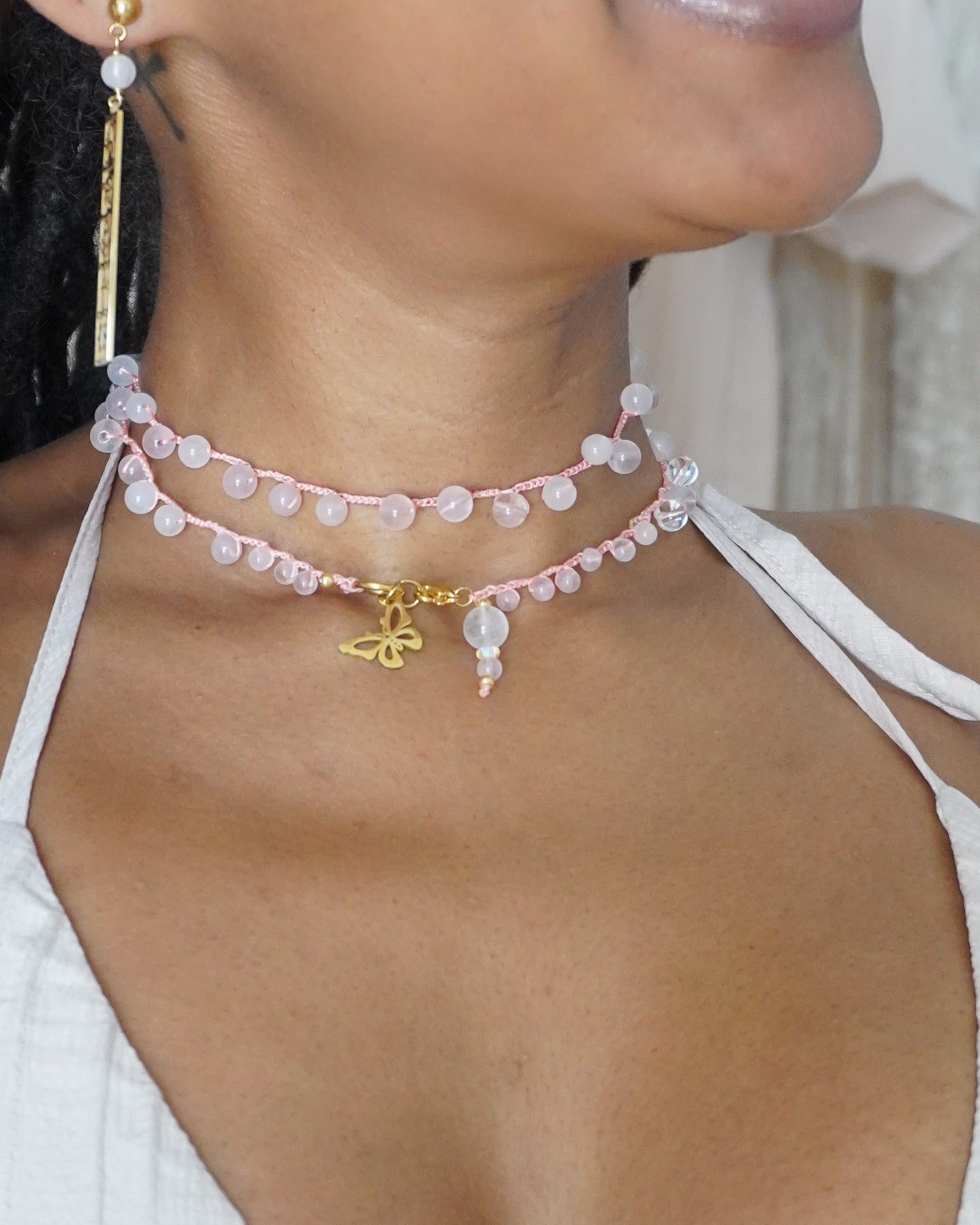 ATETE WRAP en QUARTZ-ROSE avec fermoir