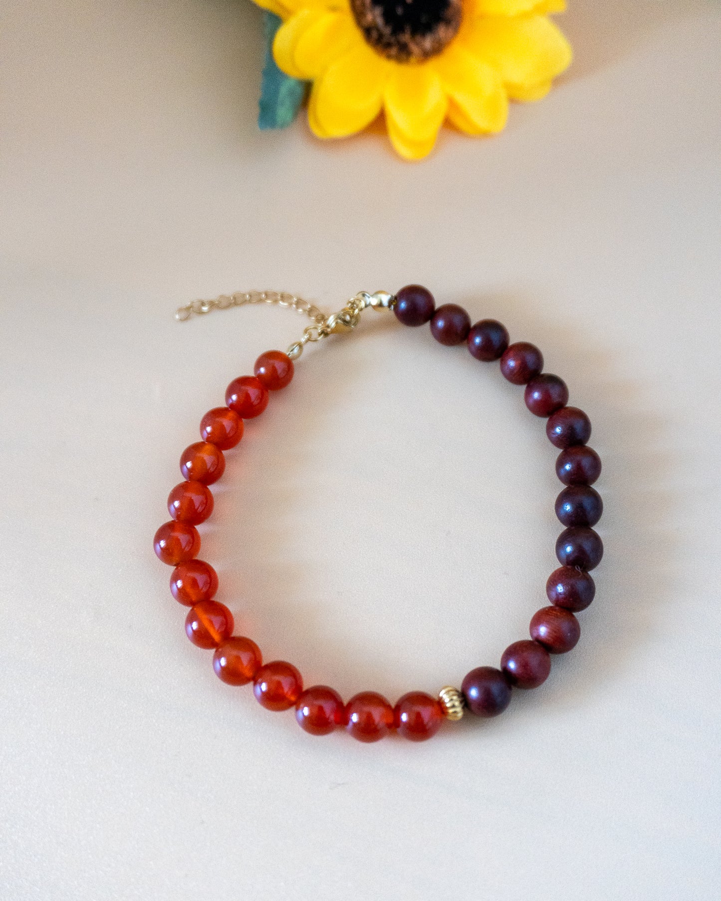 Bracelets Homme acier au choix - Cornaline/bois-Oeil de Tigre/citrine- 3 oeils