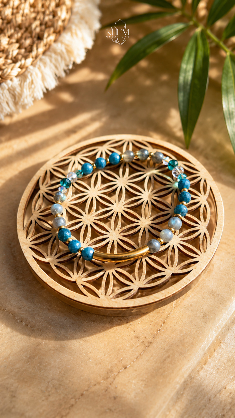 Bracelet ROYALE en Apatite bleue et Labradorite