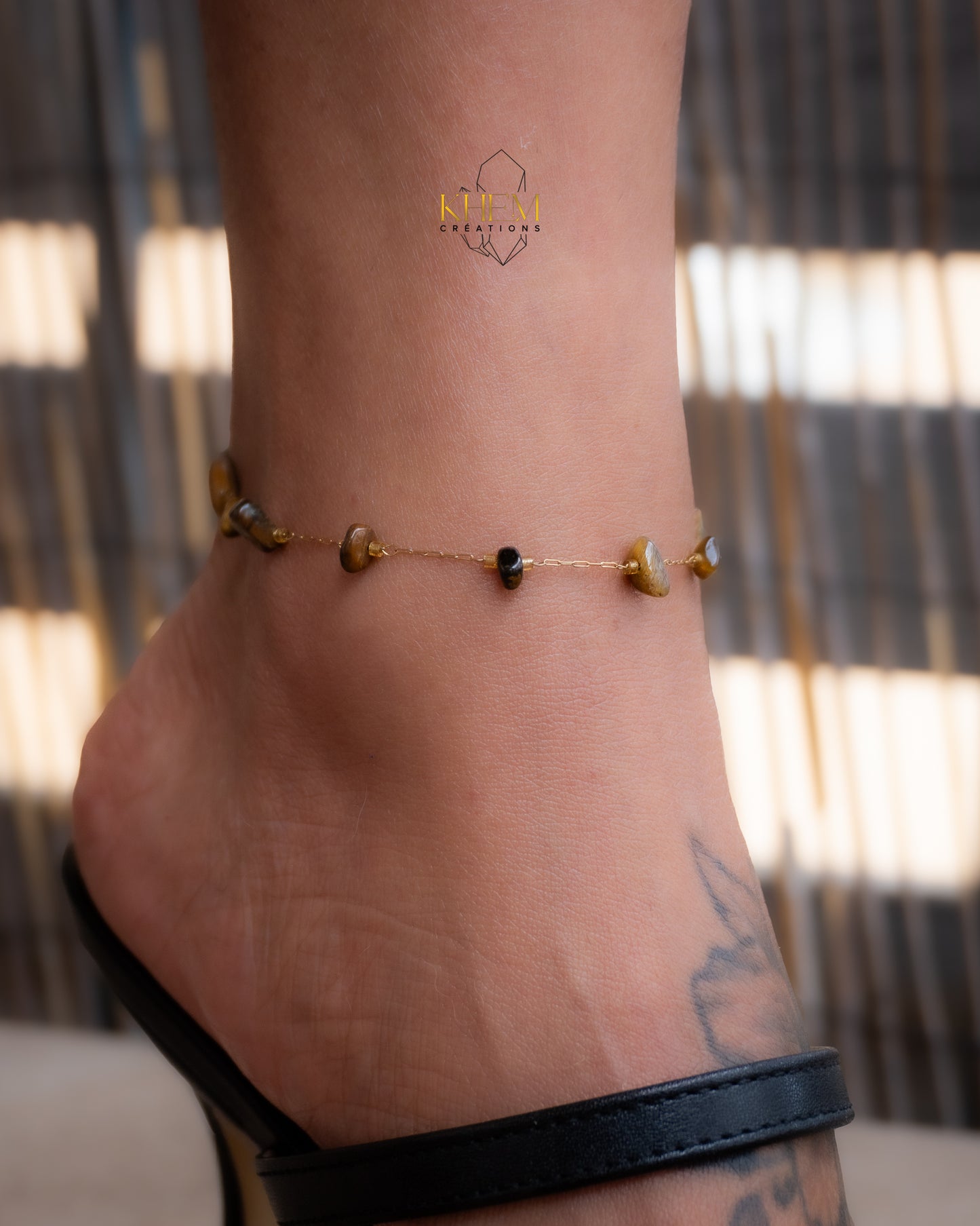 Chevillère Halo Protection – Œil de Tigre & Chaîne Fine