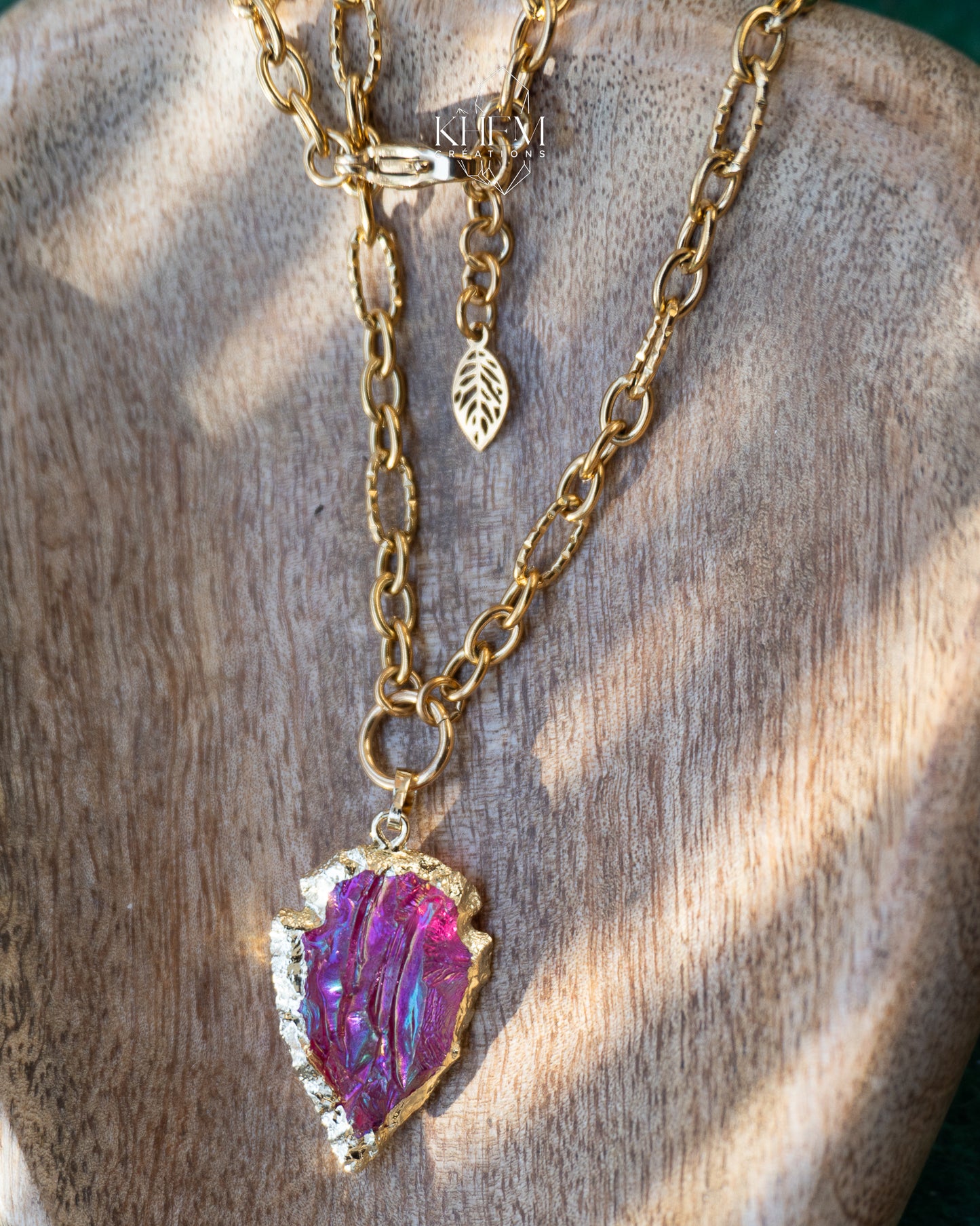 Collier Ora – Aqua Aura (Pierre bleue, rose ou verte)