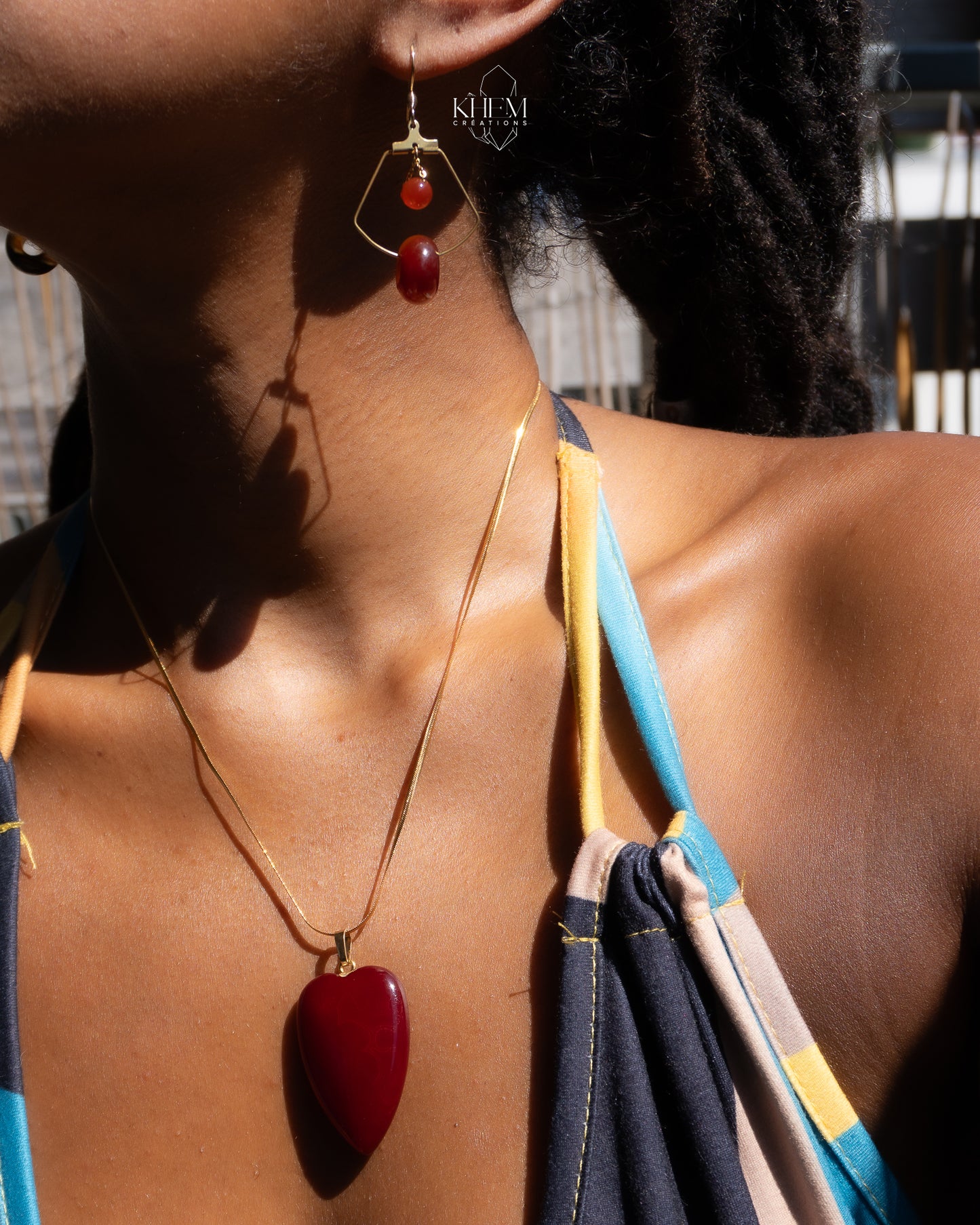 Collier Dousia Sacré en Cornaline & Acier inoxydable