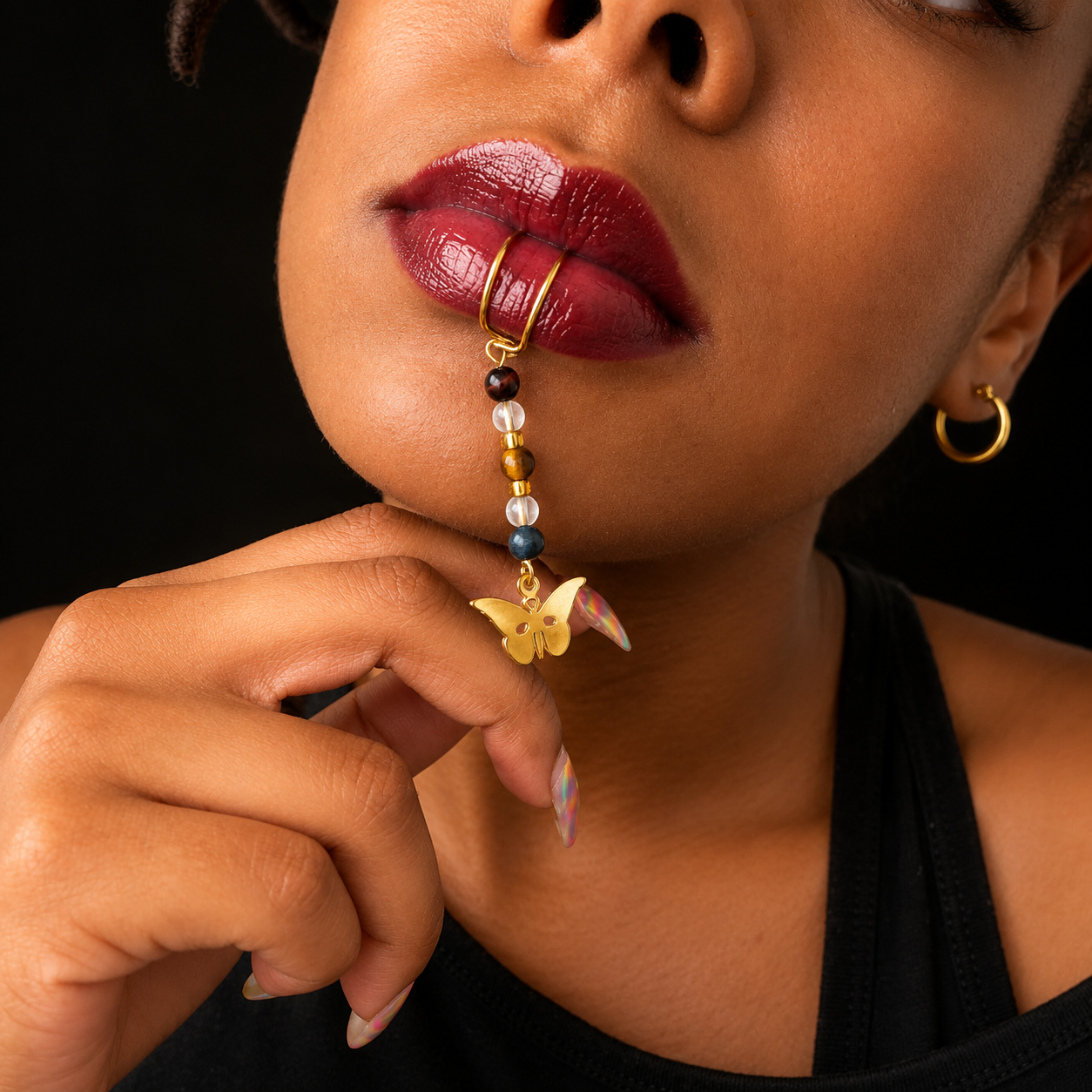 Lip Cuff Soleya – Bijou de Lèvre Réglable
