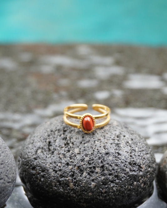 Bague EMPRESS en Jaspe Rouge