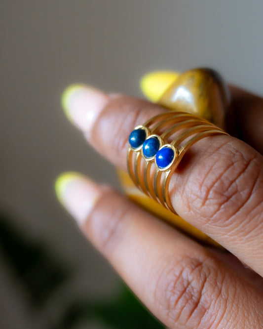 Bague réglable mini Empress lapis lazuli