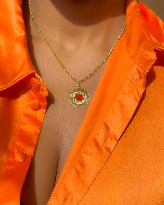 Collier FORCE et AMOUR en Cornaline ou Pierre de Lune