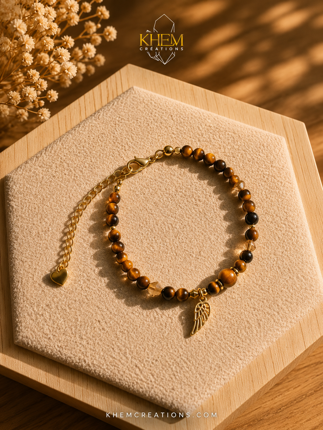 Bracelets Golden Protect en Œil de Tigre & Acier Inoxydable