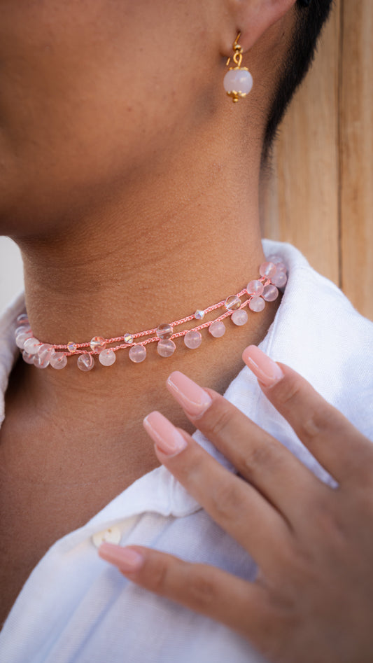 ATETE WRAP en QUARTZ-ROSE avec fermoir