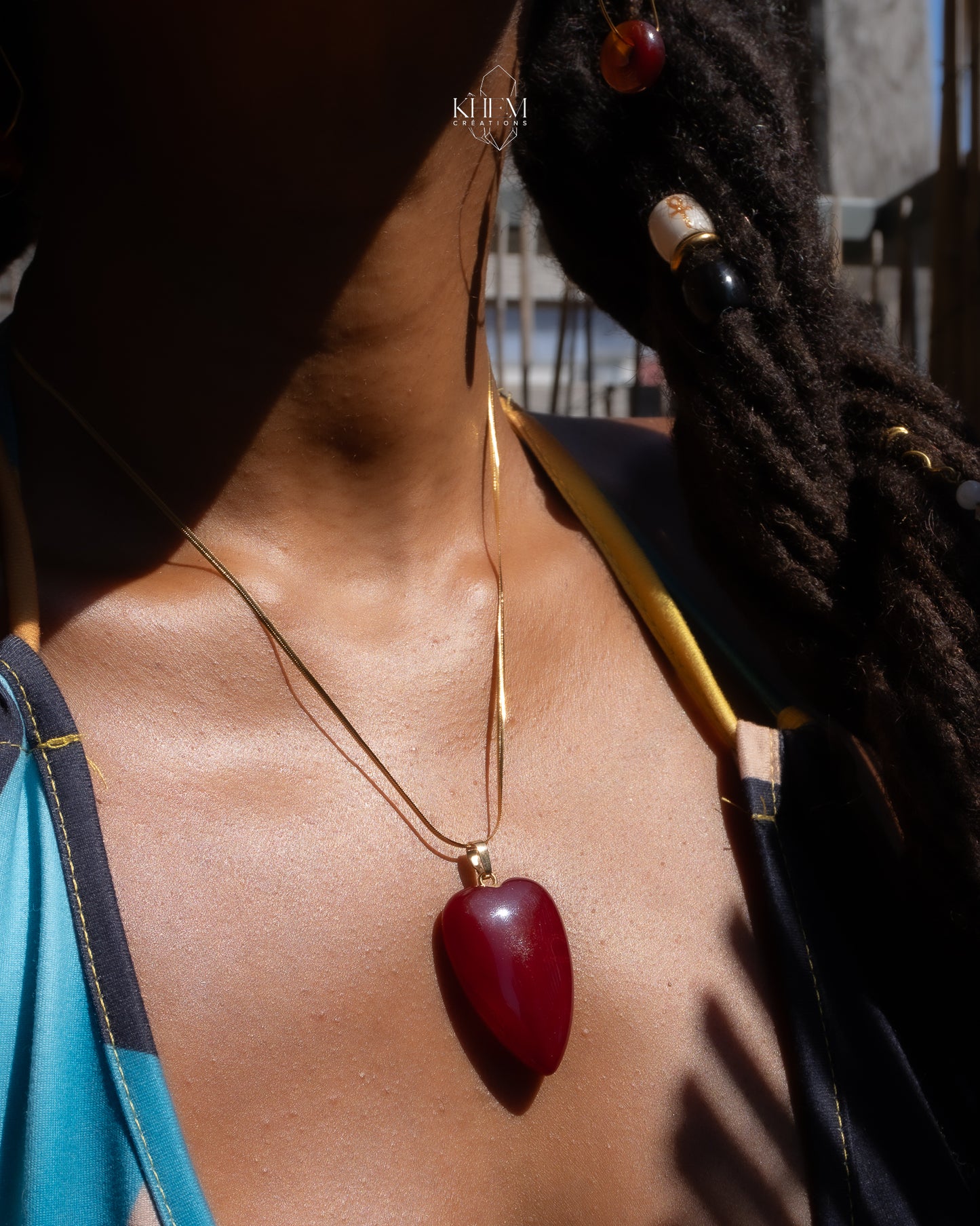 Collier Dousia Sacré en Cornaline & Acier inoxydable