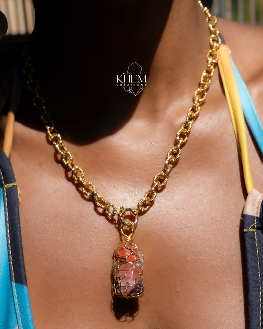 Collier Oravelle : 7 Chakras en acier inoxydable